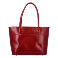 Dámská kožená kabelka přes rameno tmavě červená - Delami Vera Pelle Zafirana