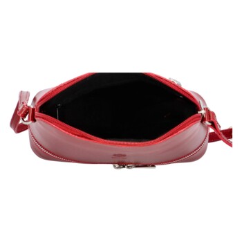 Dámská kožená crossbody kabelka tmavě červená - Delami Vera Pelle Lianda