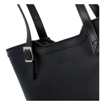 Černá elegantní kožená kabelka ItalY Melisa
