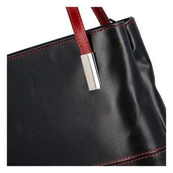 Dámská kožená kabelka přes rameno černá - ItalY Ylumina Red