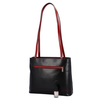Dámská kožená kabelka přes rameno černá - ItalY Ylumina Red