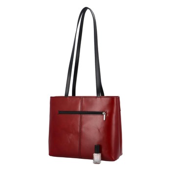 Dámská kožená kabelka přes rameno červeno černá - ItalY Yuramia