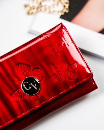 Dámská kožená peněženka lakovaná červená - Cavaldi H291DBF