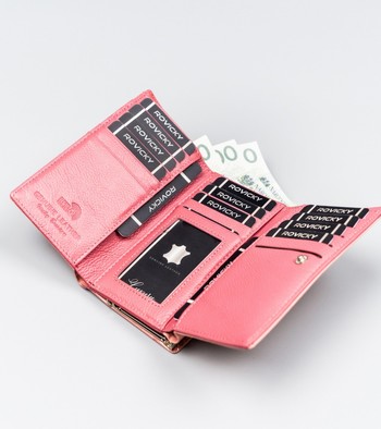 Jedinečná dámská lakovaná kožená peněženka světle růžová - Lorenti 55020SH