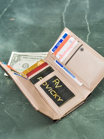 Dámská polokožená lakovaná peněženka šedá - Cavaldi H23SH