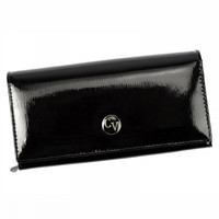 Dámská peněženka kožená lakovaná černá - Cavaldi H201