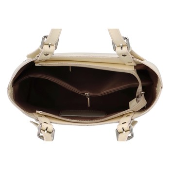 Dámská kožená kabelka přes rameno béžová - Delami Ketris