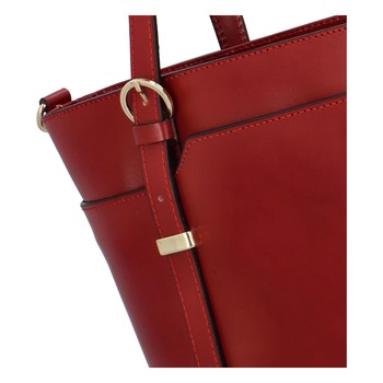 Dámská kožena kabelka přes rameno tmavě červená - ItalY Naraly