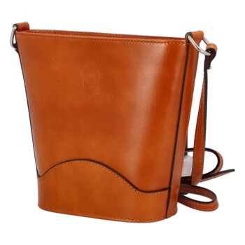 Dámská kožená crossbody kabelka koňaková - Delami Nadia