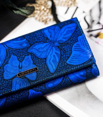 Elegantní kožená peněženka modrá - Lorenti 037NBF