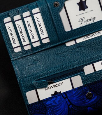 Elegantní kožená peněženka modrá - Lorenti 037NBF