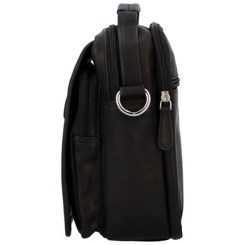 Pánská kožená taška přes rameno černá - Diviley Houdy M