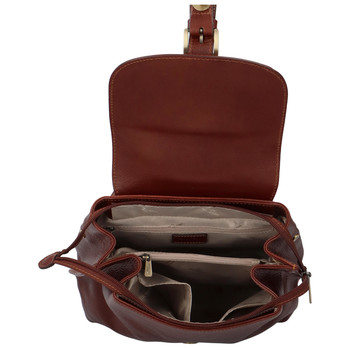Kožený dámský moderní batoh hnědý - Hexagona Zosimos