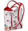 Dámská kožená kabelka batůžek květinová červená - ItalY Larry New