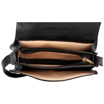 Dámská kožená crossbody černá - Delami Belinda
