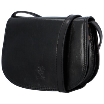 Dámská kožená crossbody kabelka černá - Delami Elrosa