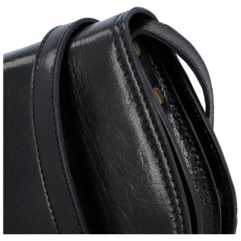 Dámská kožená crossbody kabelka černá - Delami Elrosa