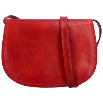 Dámská kožená crossbody kabelka červená - Delami Elrosa