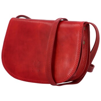 Dámská kožená crossbody kabelka červená - Delami Elrosa