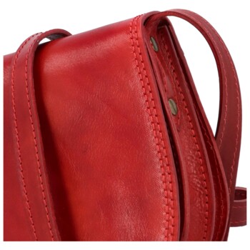 Dámská kožená crossbody kabelka červená - Delami Elrosa