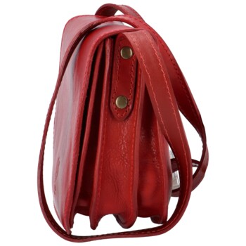 Dámská kožená crossbody kabelka červená - Delami Elrosa