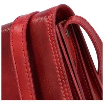 Dámská kožená crossbody červená - Delami Vera Pelle Satyrana