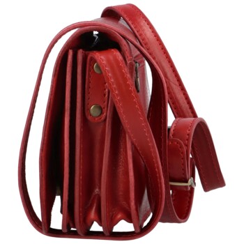 Dámská kožená crossbody červená - Delami Vera Pelle Satyrana