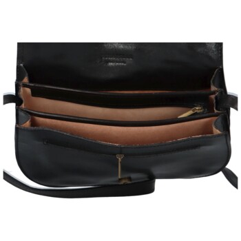 Dámská kožená crossbody černá - Delami Linda