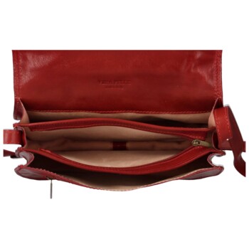 Dámská kožená crossbody červená - Delami Linda
