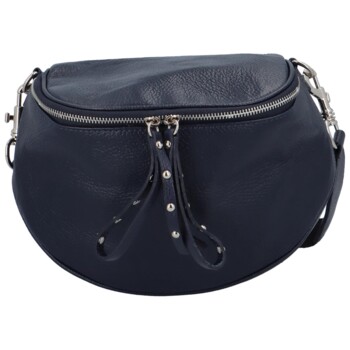 Luxusní kožená kabelka ledvinka tmavě modrá - ItalY Banana