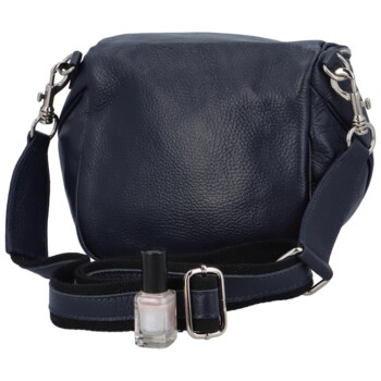 Luxusní kožená kabelka ledvinka tmavě modrá - ItalY Banana