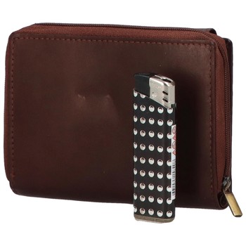 Dámská rozkládací kožená peněženka hnědá - Diviley M4200