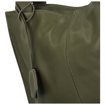 Dámská kožená kabelka olivově zelená - ItalY Methy