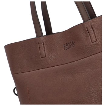 Dámská kabelka přes rameno tmavě hnědá - Coveri Afrakta