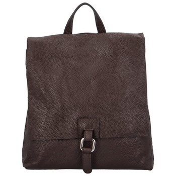 Dámský kožený batůžek kabelka tmavě hnědý - ItalY Francesco