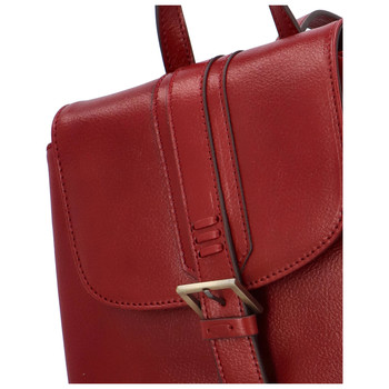 Kožený dámský moderní batoh tmavě červený - Hexagona Zosimos