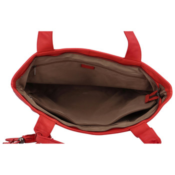 Velká dámská kožená kabelka červená - Hexagona Common