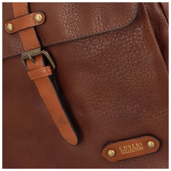 Moderní batoh kabelka tmavě hnědý - Coveri Manules 
