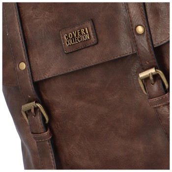 Moderní batoh kabelka tmavě hnědý - Coveri Luis