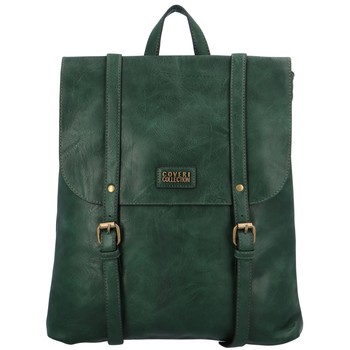 Moderní batoh kabelka tmavě zelený - Coveri Luis