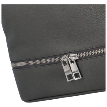 Dámská kožená kabelka přes rameno šedá - ItalY Nellis