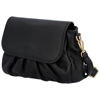 Dámská kožená crossbody kabelka černá - Delami Hexi