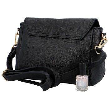 Dámská kožená crossbody kabelka černá - Delami Hexi