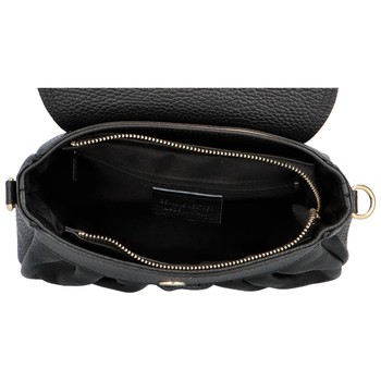 Dámská kožená crossbody kabelka černá - Delami Hexi