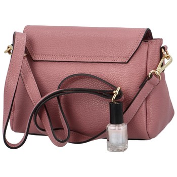 Dámská kožená crossbody kabelka růžová - Delami Hexi
