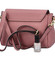 Dámská kožená crossbody kabelka růžová - Delami Hexi
