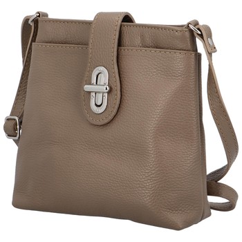 Dámská kožená crossbody kabelka taupe - ItalY Laira