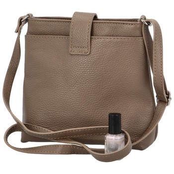 Dámská kožená crossbody kabelka taupe - ItalY Laira