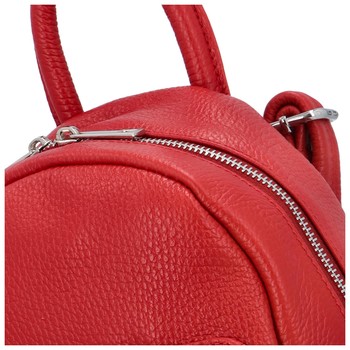 Malý dámský kožený batůžek červený - ItalY Crossan 2
