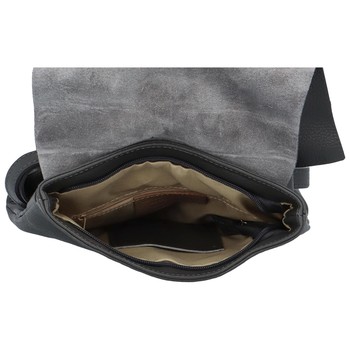 Dámský kožený batůžek kabelka tmavě šedý - ItalY Francesco Small